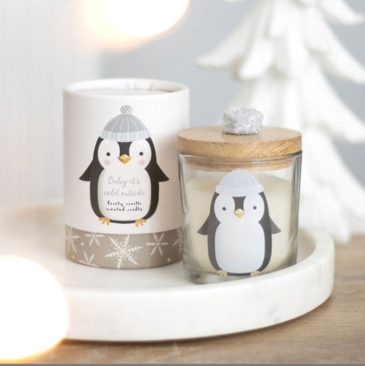 Frosty Vanilla Festive Penguin Candle