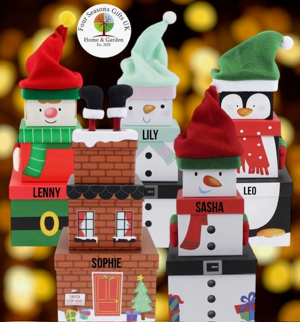 Personalised Christmas Character Stacking Gift Box Set