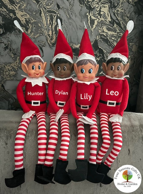 30cm Personalised Christmas Elf Bendable Poseable Plush Toy