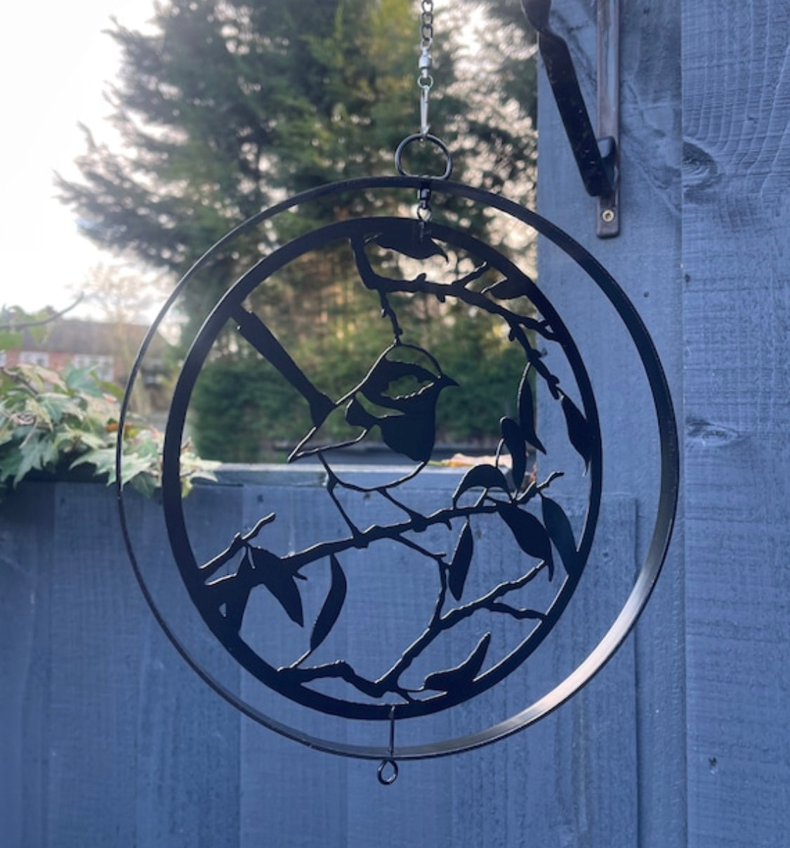 Bird Silhouette Orbit Wind Spinner Garden Decoration